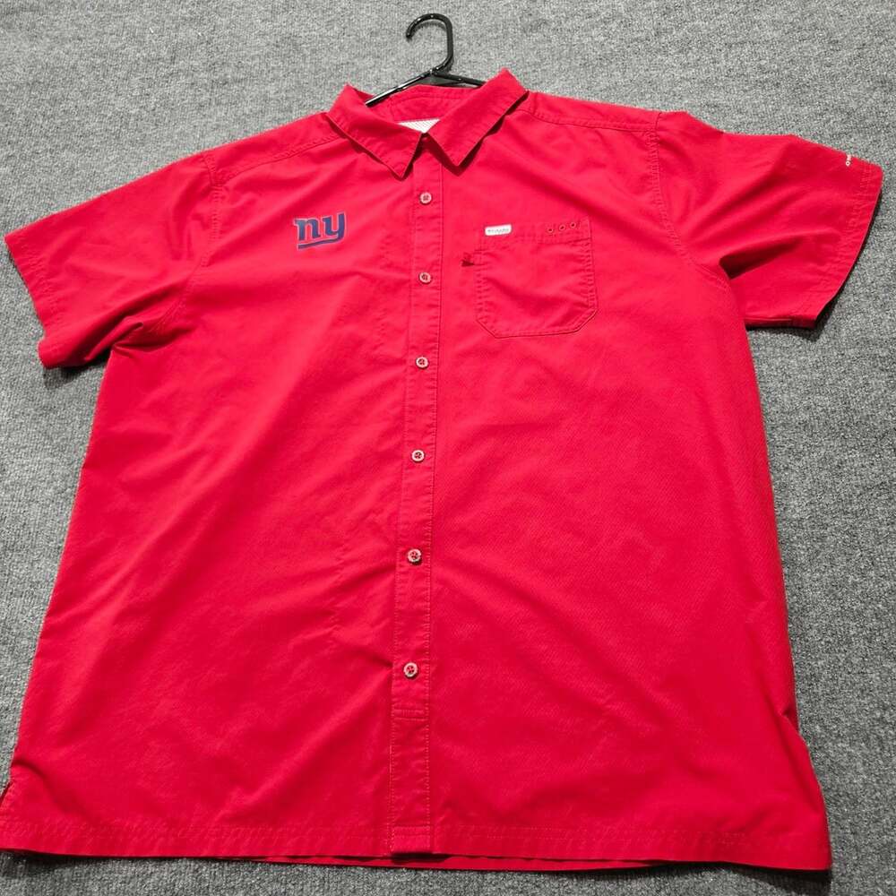 Columbia Sportswear New York Giants Red Button-Down Shirt Men's XXL/2TG